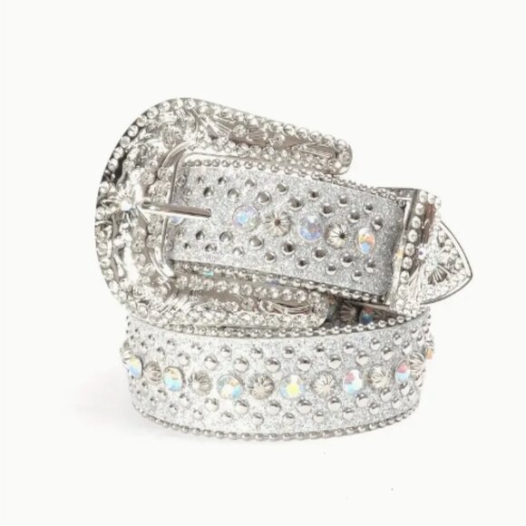 Accessories - Silver and Pink Rhinestone Belt